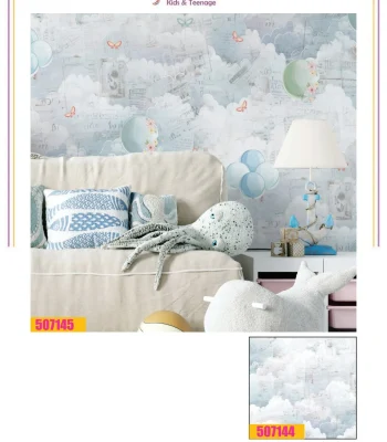 کاغذ دیواری کودک پروانه بادکنک فانتزیا دکوراسیون قلعه کاغذ دیواری