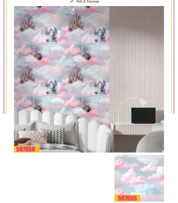 کاغذ دیواری کودک طرح قلعه فانتزیا دکوراسیون قلعه کاغذ دیواری