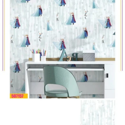 کاغذ دیواری دخترانه کودک فروزن یخ زده فانتزیا دکوراسیون قلعه کاغذ دیواری