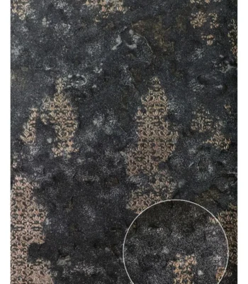 کاغذ دیواری پتینه مشکی طلایی باروک ست دکوراسیون قلعه کاغذ دیواری