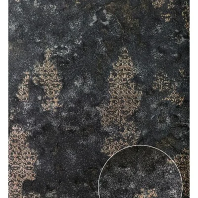 کاغذ دیواری پتینه مشکی طلایی باروک ست دکوراسیون قلعه کاغذ دیواری