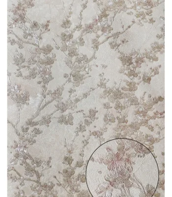 کاغذ دیواری گلدار ریز کرم باروک ست دکوراسیون قلعه کاغذ دیواری