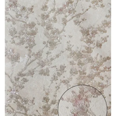 کاغذ دیواری گلدار ریز کرم باروک ست دکوراسیون قلعه کاغذ دیواری