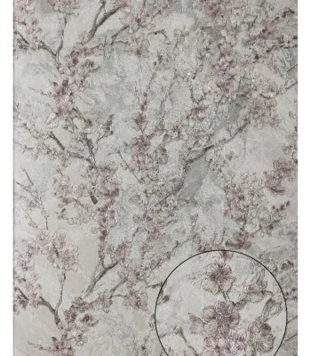 کاغذ دیواری گلدار ریز گلبهی باروک ست دکوراسیون قلعه کاغذ دیواری