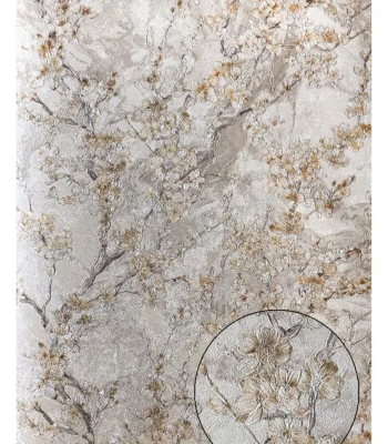 کاغذ دیواری گلدار ریز طلایی باروک ست دکوراسیون قلعه کاغذ دیواری