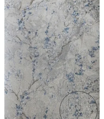 کاغذ دیواری گلدار ریز آبی باروک ست دکوراسیون قلعه کاغذ دیواری