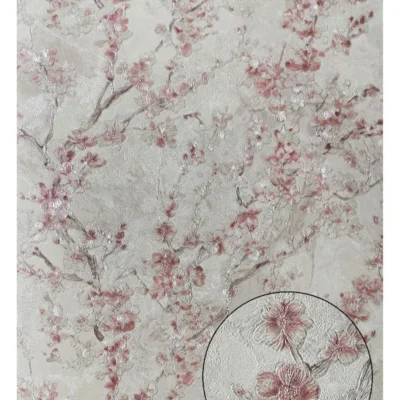 کاغذ دیواری گلدار ریز صورتی باروک ست دکوراسیون قلعه کاغذ دیواری