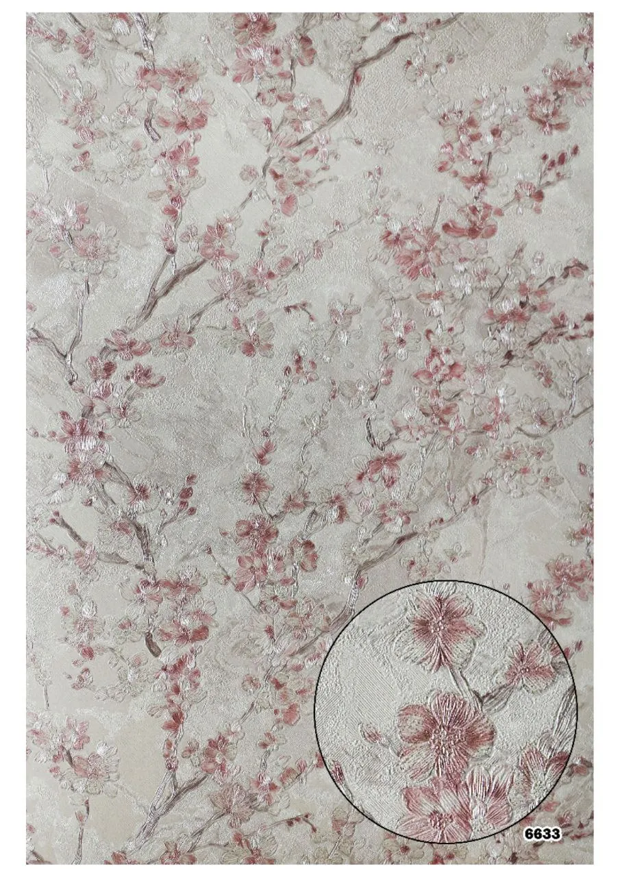 کاغذ دیواری گلدار ریز صورتی باروک ست دکوراسیون قلعه کاغذ دیواری