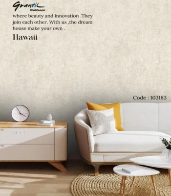 کاغذ دیواری پتینه کرمی هاوایی دکوراسیون قلعه کاغذ دیواری