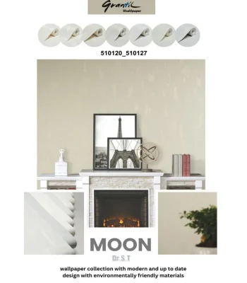 کاغذ دیواری ساده پتینه کرمی مون دکوراسیون قلعه کاغذ دیواری