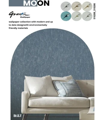 کاغذ دیواری ساده طوسی آبی مون دکوراسیون قلعه کاغذ دیواری