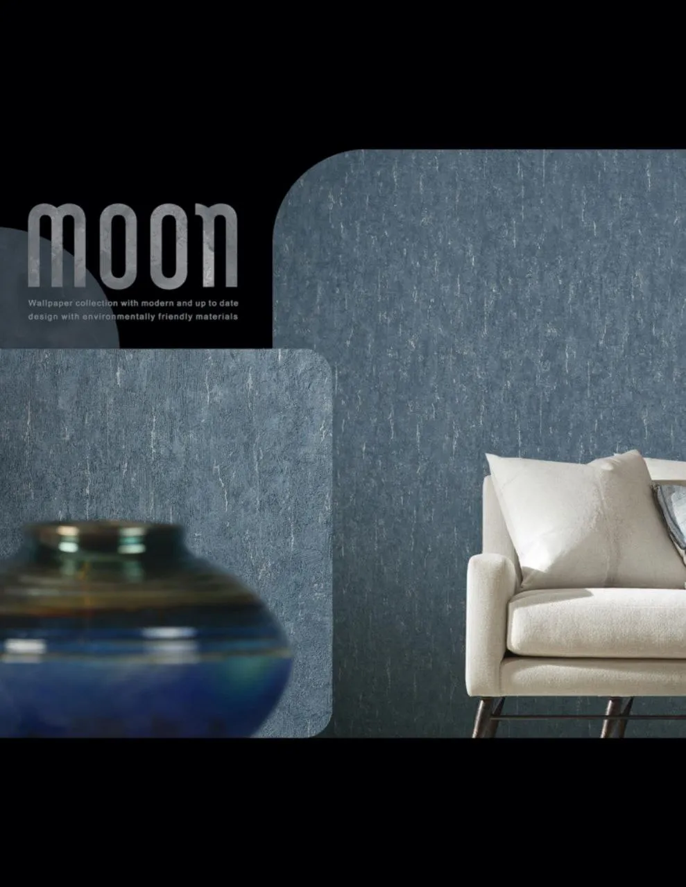 کاغذ دیواری ساده سرمه ای موون دکوراسیون قلعه کاغذ دیواری