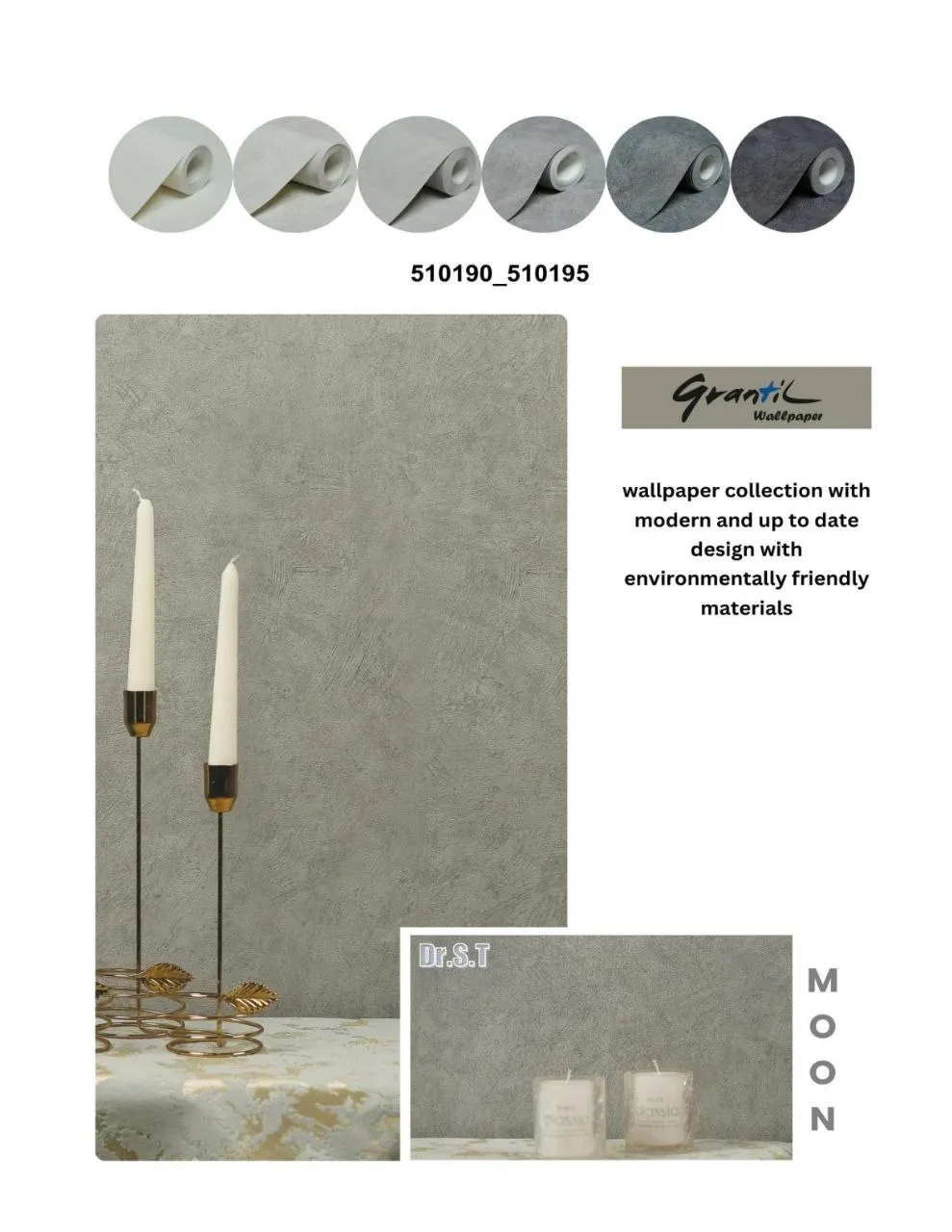 کاغذ دیواری پتینه طوسی زغالی مون دکوراسیون قلعه کاغذ دیواری