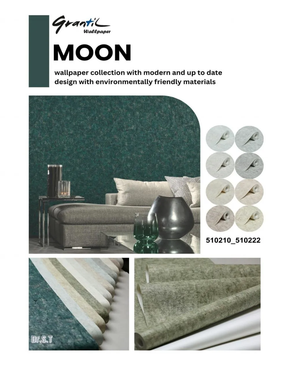 کاغذ دیواری ساده سبز جنگلی مون دکوراسیون قلعه کاغذ دیواری