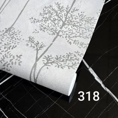 کاغذ دیواری حراجی طرح درخت نقره ای دکوراسیون قلعه کاغذ دیواری