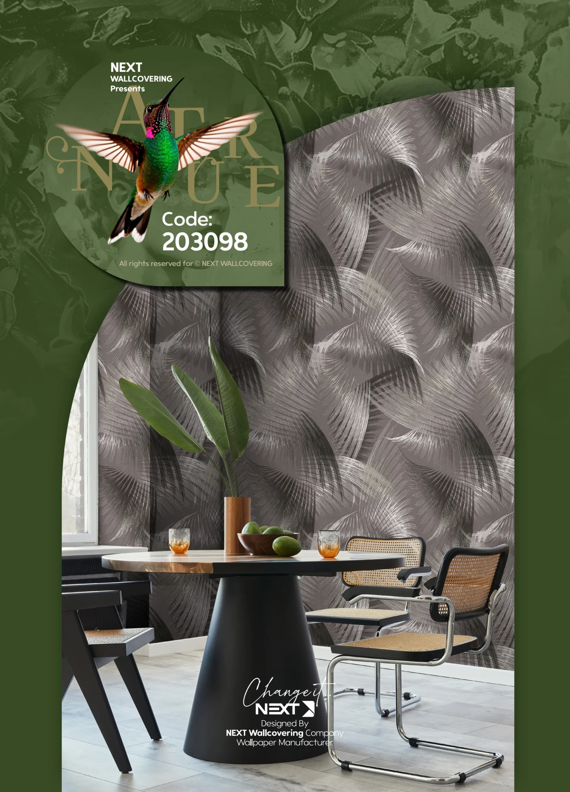 کاغذ دیواری برگ سه بعدی نیچر 1 دکوراسیون قلعه کاغذ دیواری