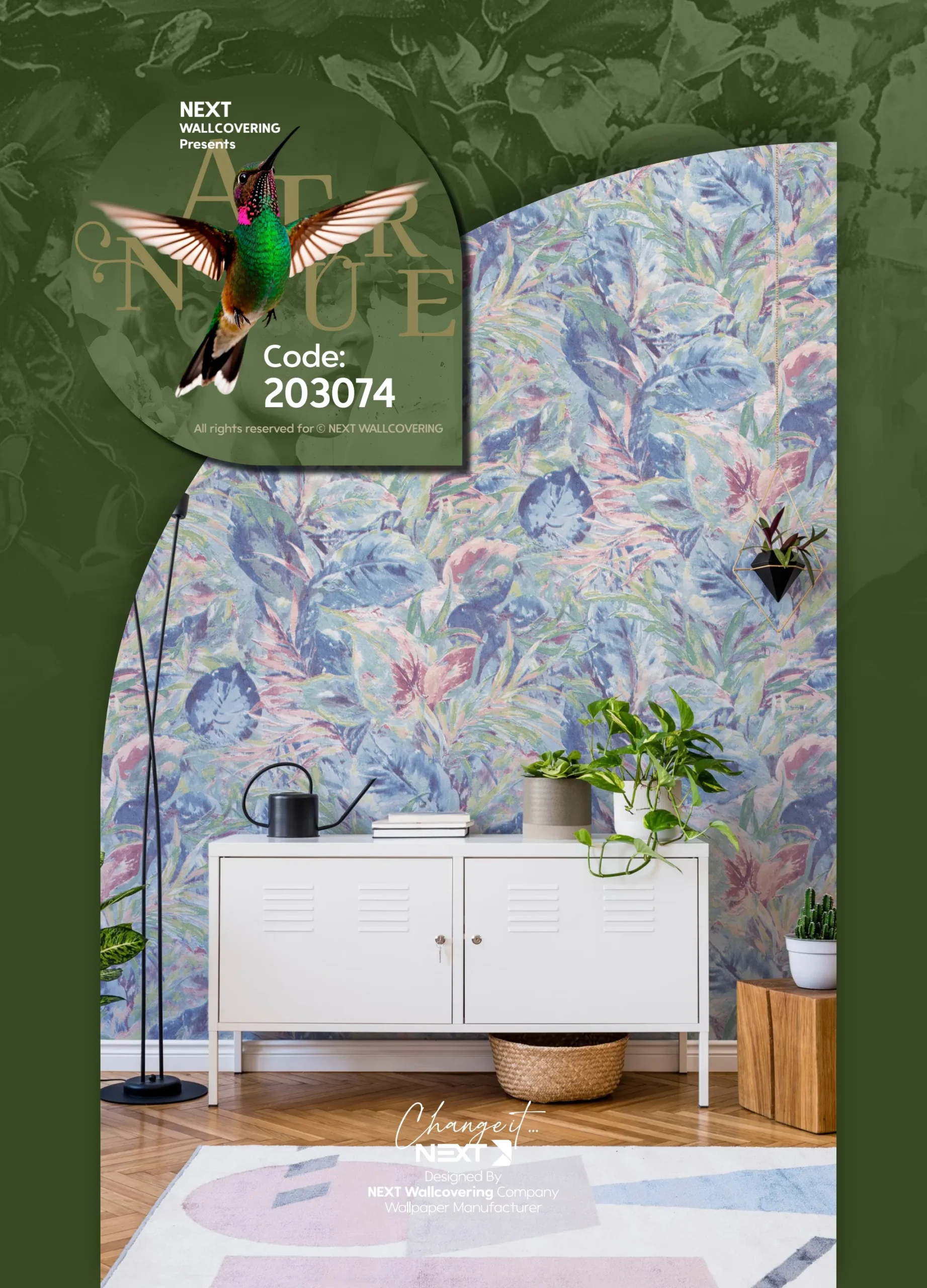 کاغذ دیواری طرح برگ نیچر 1 دکوراسیون قلعه کاغذ دیواری