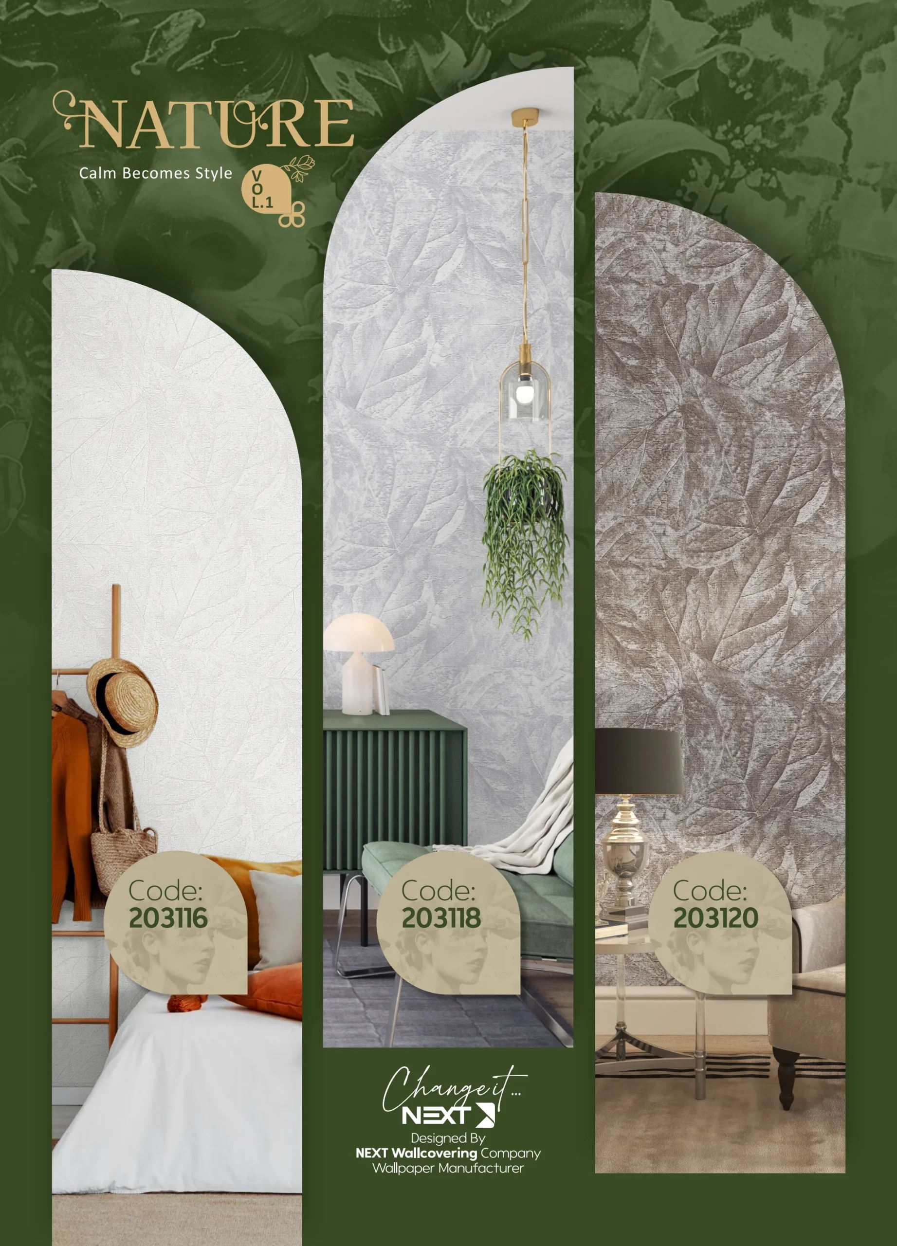 کاغذ دیواری طرح برگ نیچر 1 دکوراسیون قلعه کاغذ دیواری