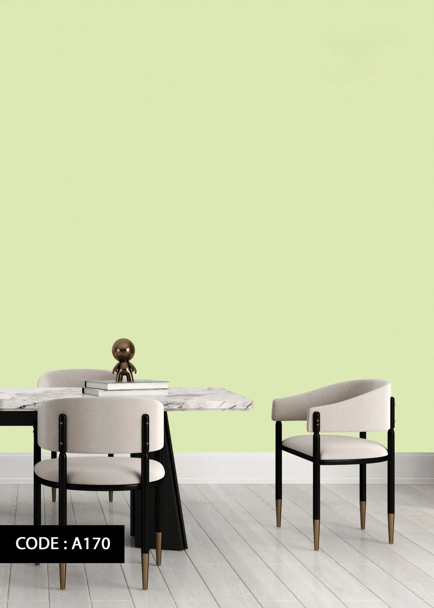 کاغذ دیواری ساده سبز لیمویی مات M&M دکوراسیون قلعه کاغذ دیواری