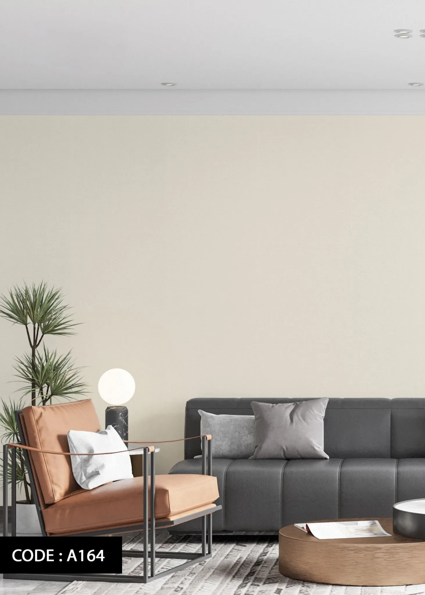 کاغذ دیواری ساده کرم مات M&M دکوراسیون قلعه کاغذ دیواری