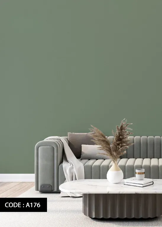 کاغذ دیواری ساده سبز کاهویی مات M&M دکوراسیون قلعه کاغذ دیواری