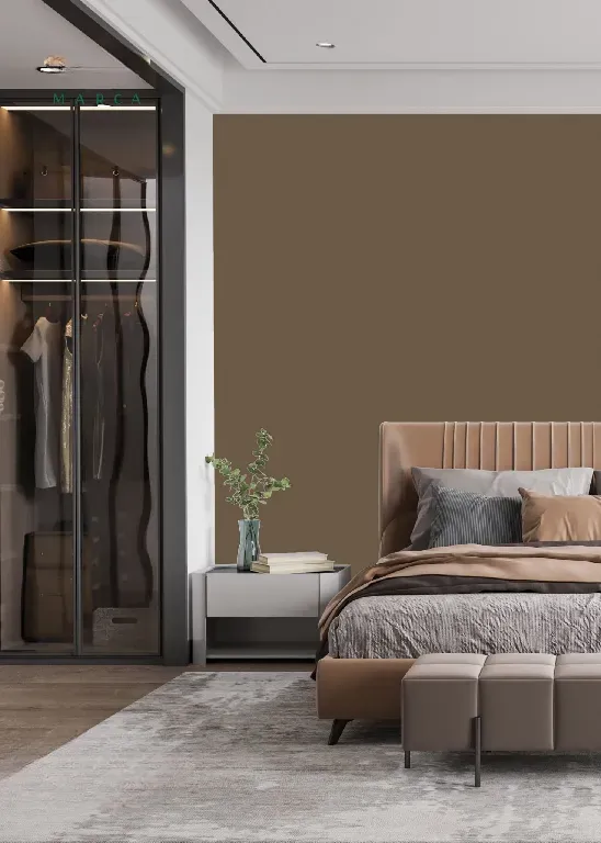 کاغذ دیواری ساده نسکافه ای مات M&M دکوراسیون قلعه کاغذ دیواری